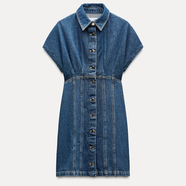 Moudda ZARA - Robe courte en jean plissée - Tunisie 1