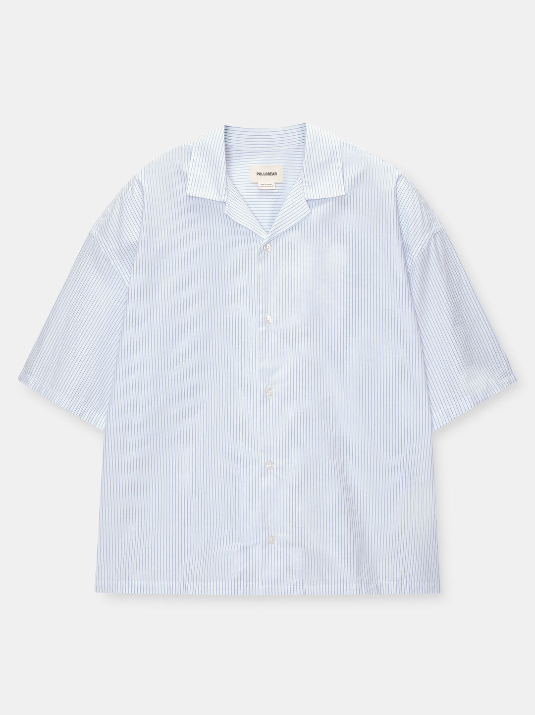 Moudda PULL & BEAR - Chemise Demi-Manches Crop Popeline Rayures - Tunisie 1