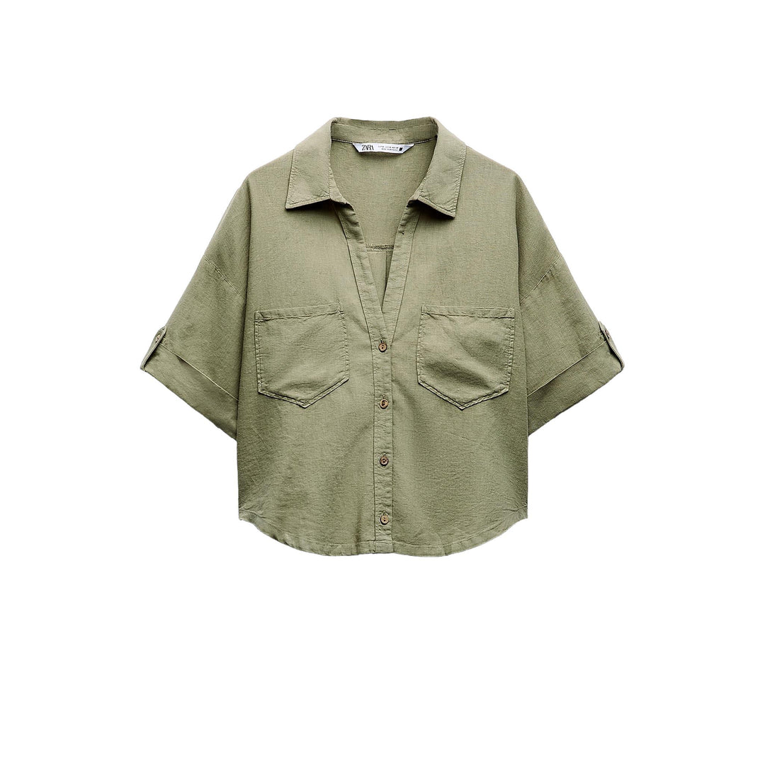 Moudda ZARA - Chemise Lin et Viscose Manches Courtes - Tunisie 5