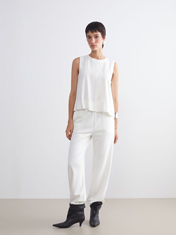 Moudda LC Waikiki - Blouse tissée sans manches Femme Ecru - Tunisie 2