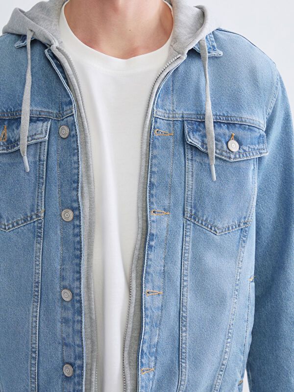 Moudda LC Waikiki - Manteau tissé en denim Homme Canne indigo clair - Tunisie 3