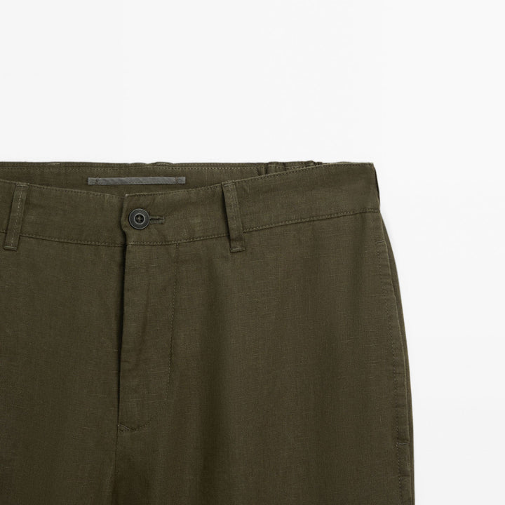 Moudda Massimo Dutti - Pantalon 100 % lin sophistiqué fuselé - Tunisie 3