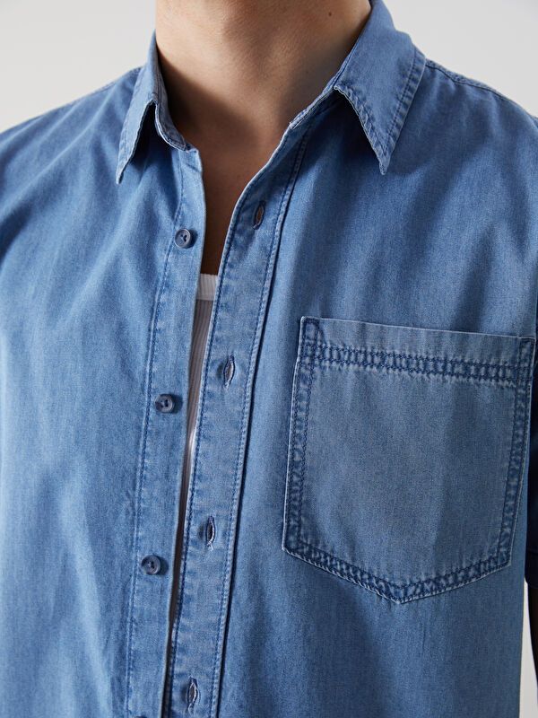 Moudda LC Waikiki - Chemise en jean manches courtes pour Homme - Tunisie 3