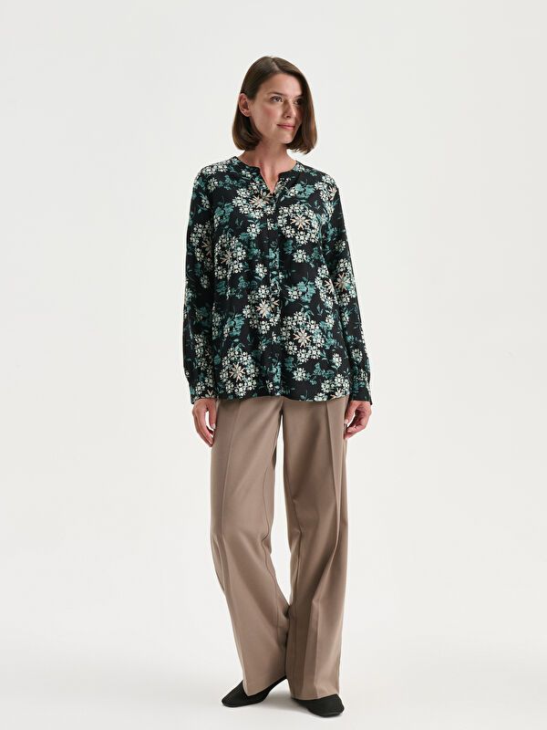 Moudda LC Waikiki - Chemise tissée imprimée manches longues Femme Imprimé en noir - Tunisie 2