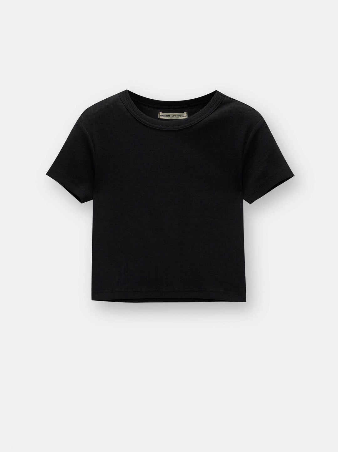 Moudda PULL & BEAR - T-Shirt Basique Crop Côtelé Encolure Ronde - Tunisie 2