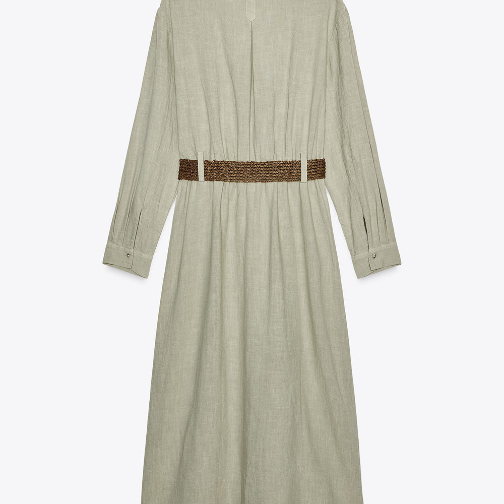Moudda ZARA - Robe Midi Chemisier - Ramio/Tencel & Ceinture - Tunisie 2