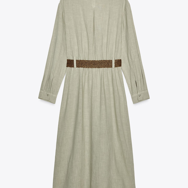 Moudda ZARA - Robe Midi Chemisier - Ramio/Tencel & Ceinture - Tunisie 2