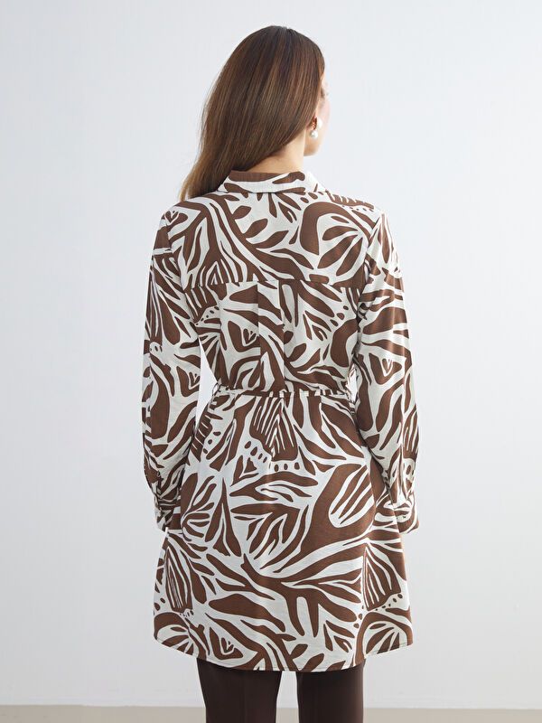 Moudda LC Waikiki - Tunique tissée imprimée manches longues Femme Imprimé marron - Tunisie 4