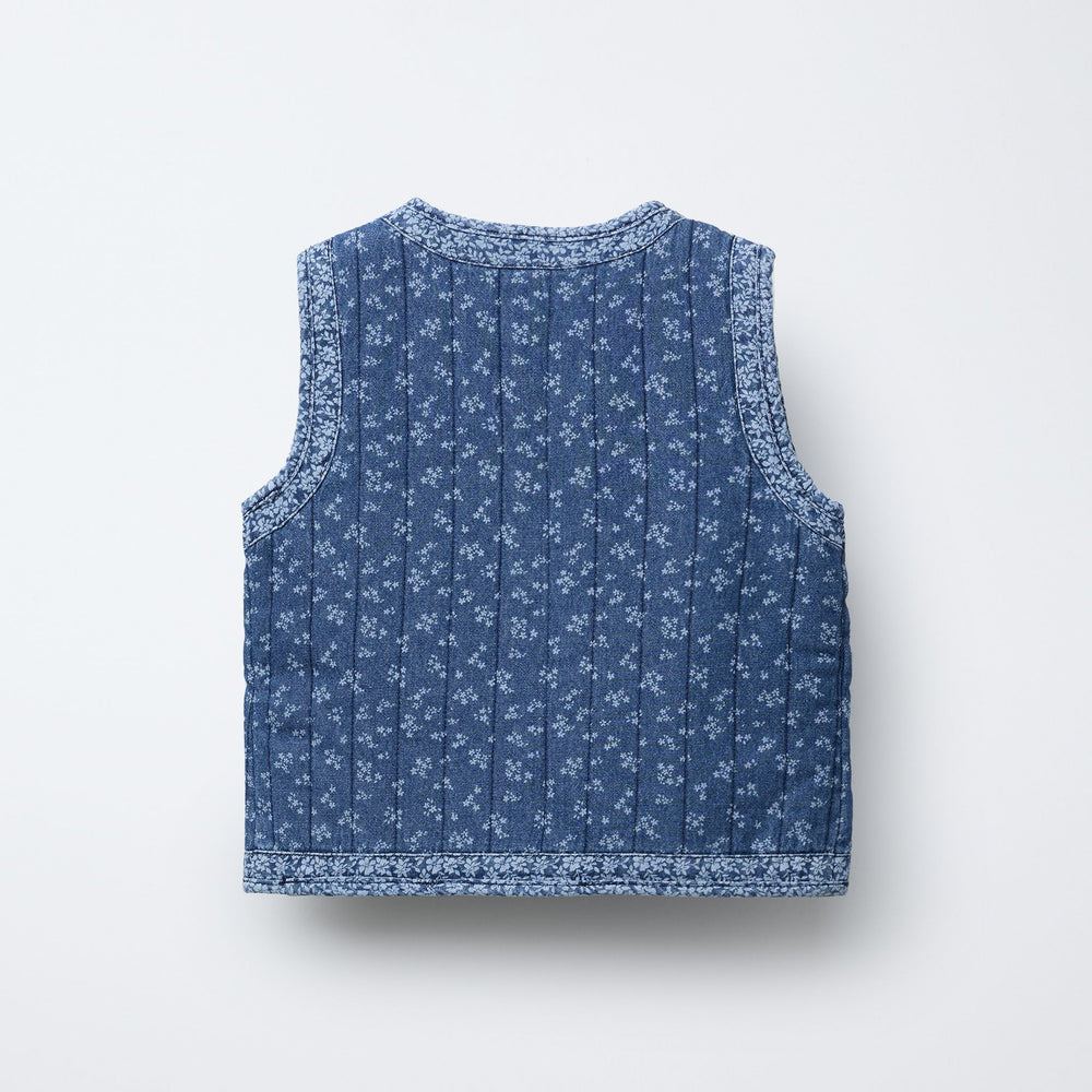 Moudda ZARA - Gilet Denim Enfant - Fleurs Blue Garden - Tunisie 2