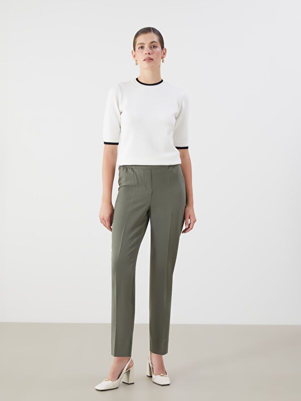 Moudda LC Waikiki - Pantalon tissé moyen Femme Kaki - Tunisie 1