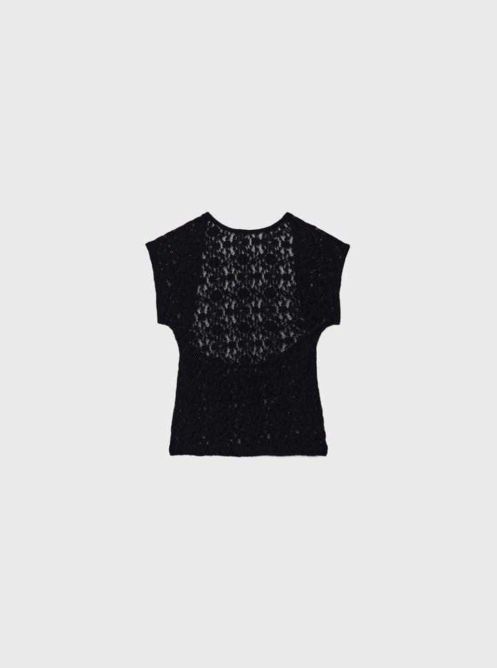 Moudda STRADIVARIUS - T-Shirt Mini Manches Dos Nu en Dentelle - Tunisie 3