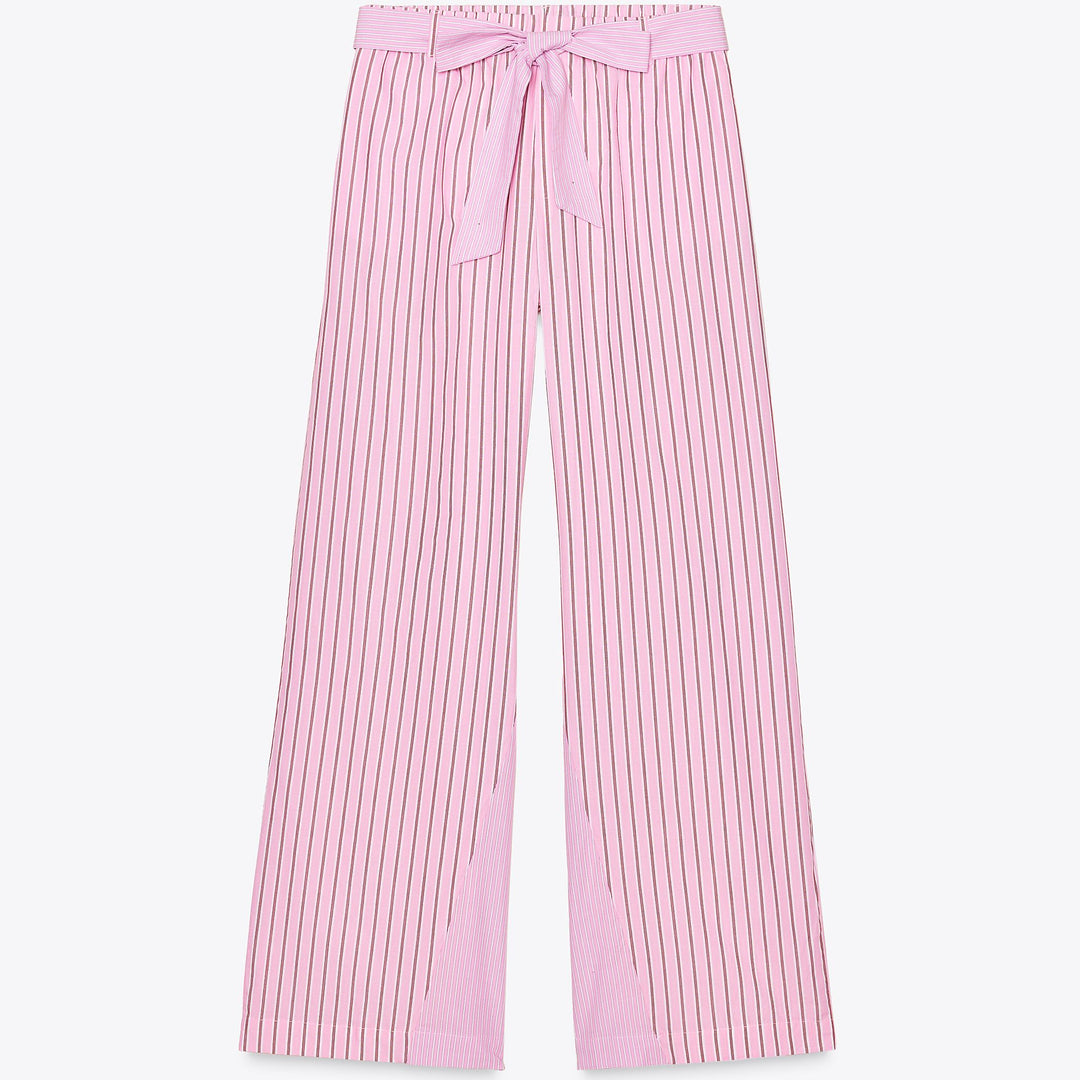 Moudda ZARA - Pantalon Popeline - Rayures & Ceinture Contrastée - Tunisie 1