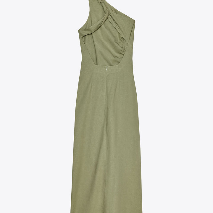 Moudda ZARA - Robe Midi Lin Stretch - Drapé Asymétrique - Tunisie 2