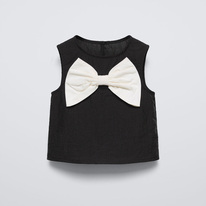 Moudda ZARA - Chemise enfant en taffetas, nœud blanc - Tunisie 1