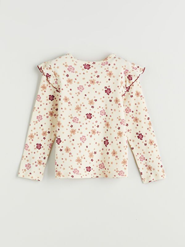 Moudda LC Waikiki - Body en jersey manches longues Fille Crème imprimée - Tunisie 2