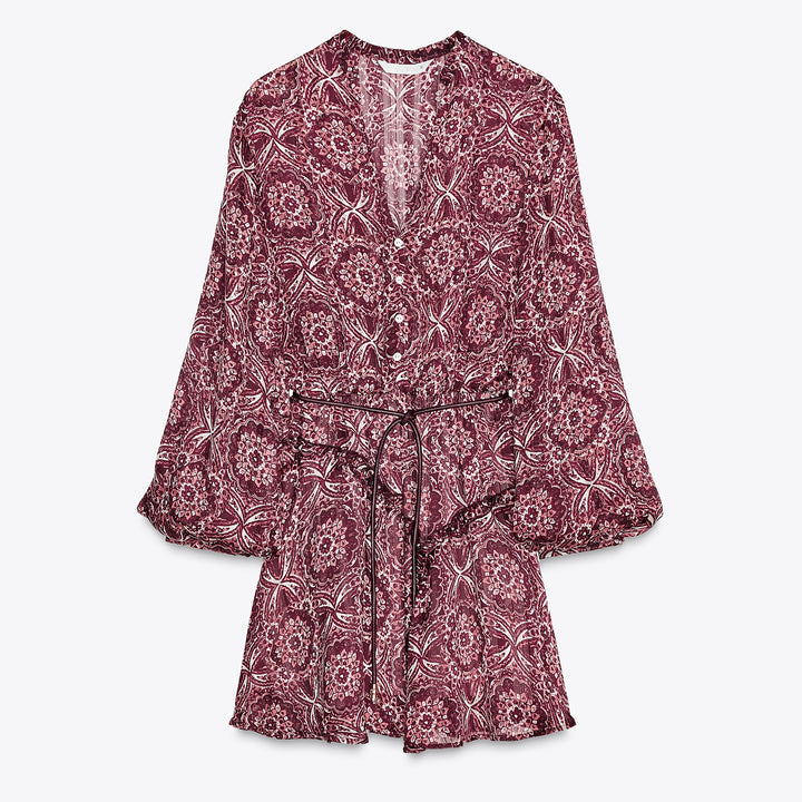 Moudda ZARA - Robe Mini Imprimé - Drapé & Ceinture - Tunisie 1