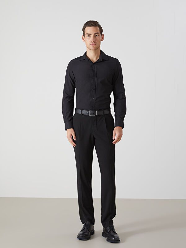 Moudda LC Waikiki - Chemise tissée manches longues basique Homme Noir - Tunisie 2