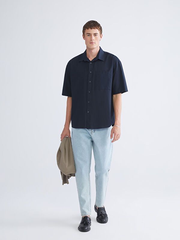 Moudda LC Waikiki - Pantalon jean tissé basique Homme Canne indigo clair - Tunisie 1