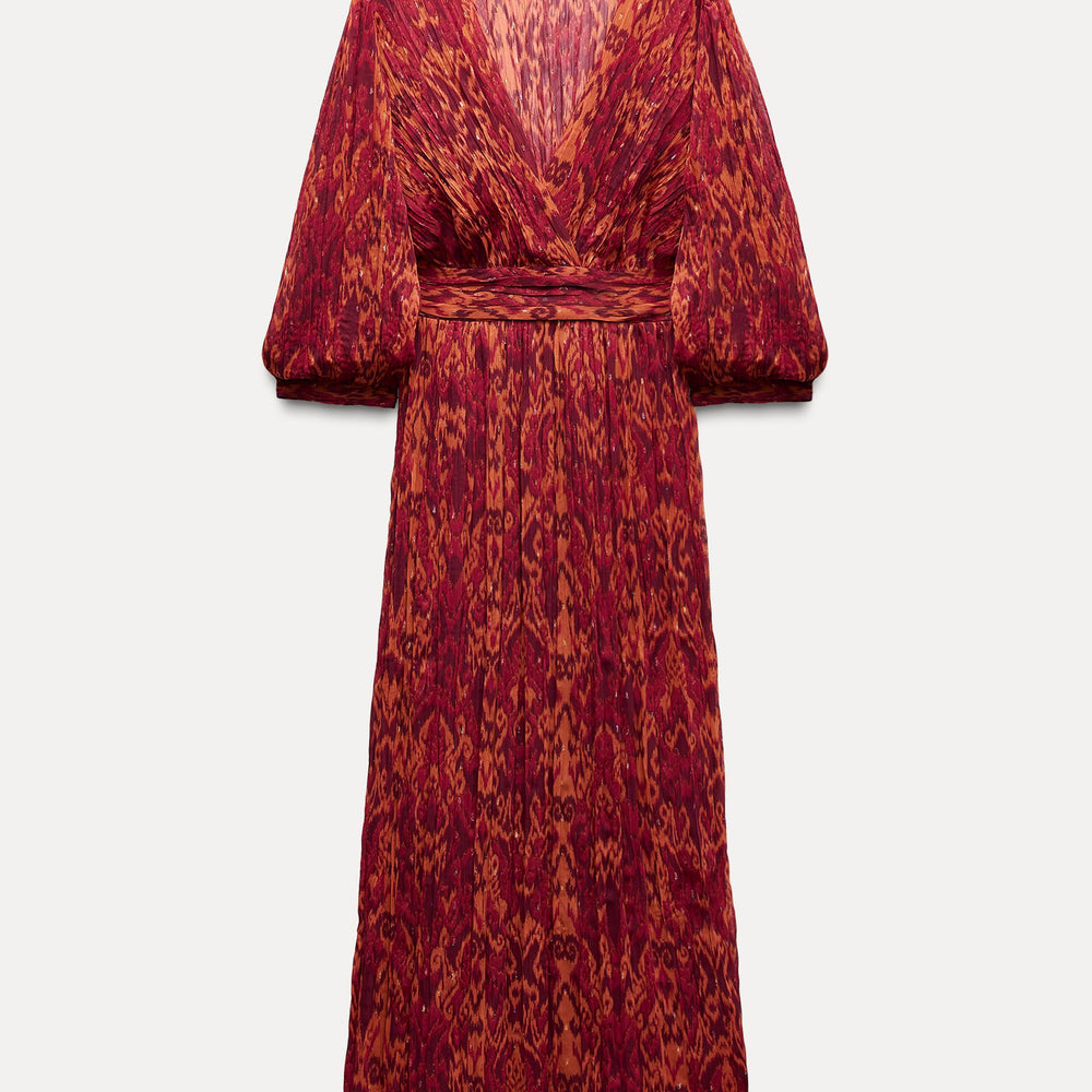 Moudda ZARA - Robe mi-longue imprimée ikat bicolore - Tunisie 2