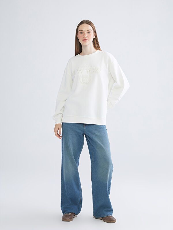 Moudda LC Waikiki - Sweatshirt en jersey Femme Ecru - Tunisie 2