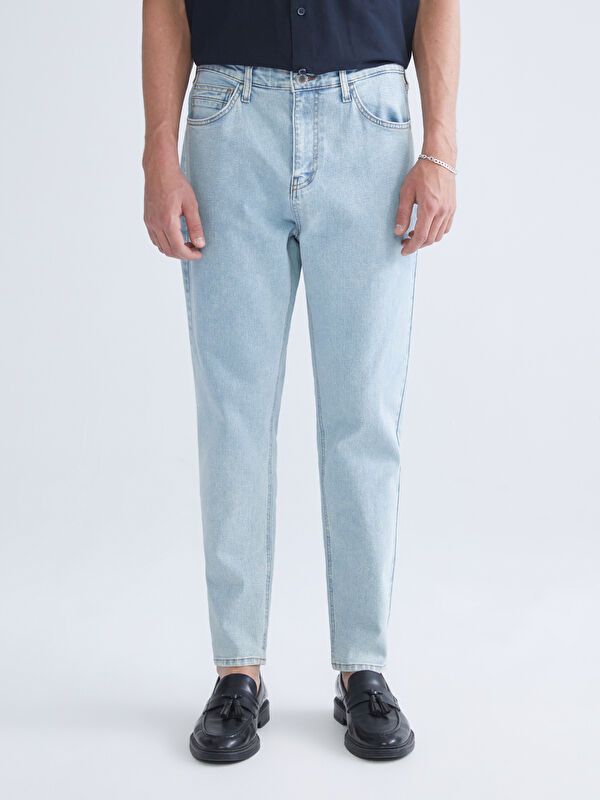 Moudda LC Waikiki - Pantalon jean tissé basique Homme Canne indigo clair - Tunisie 2