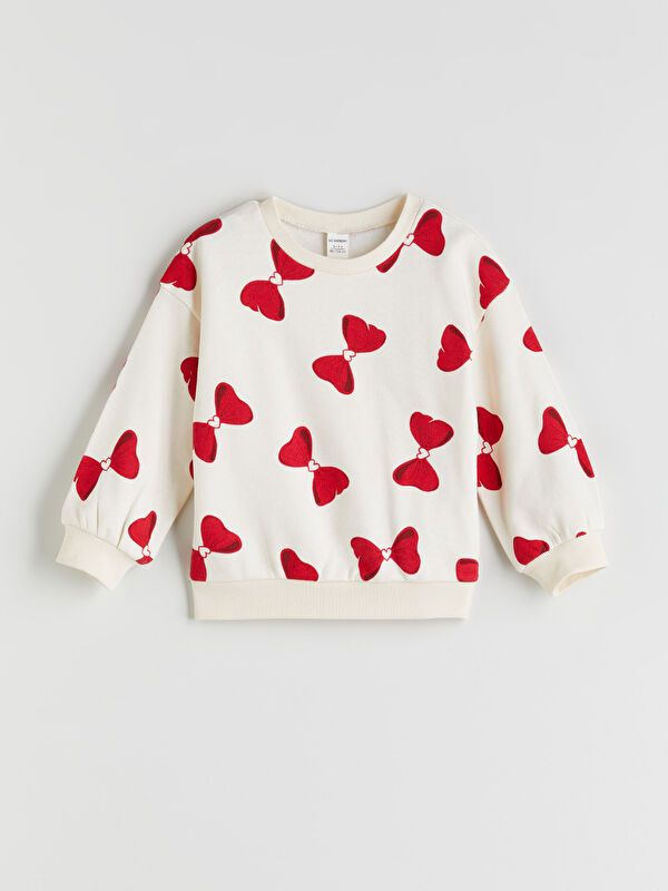 Moudda LC Waikiki - Sweatshirt en jersey Fille Crème imprimée - Tunisie 1