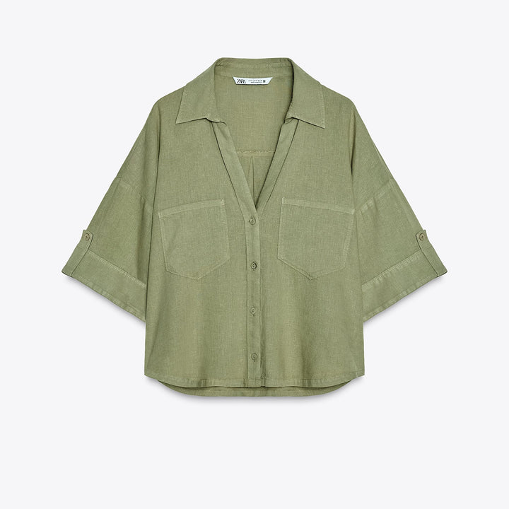 Moudda ZARA - Chemise Cropped - Lin/Viscose - Tunisie 1
