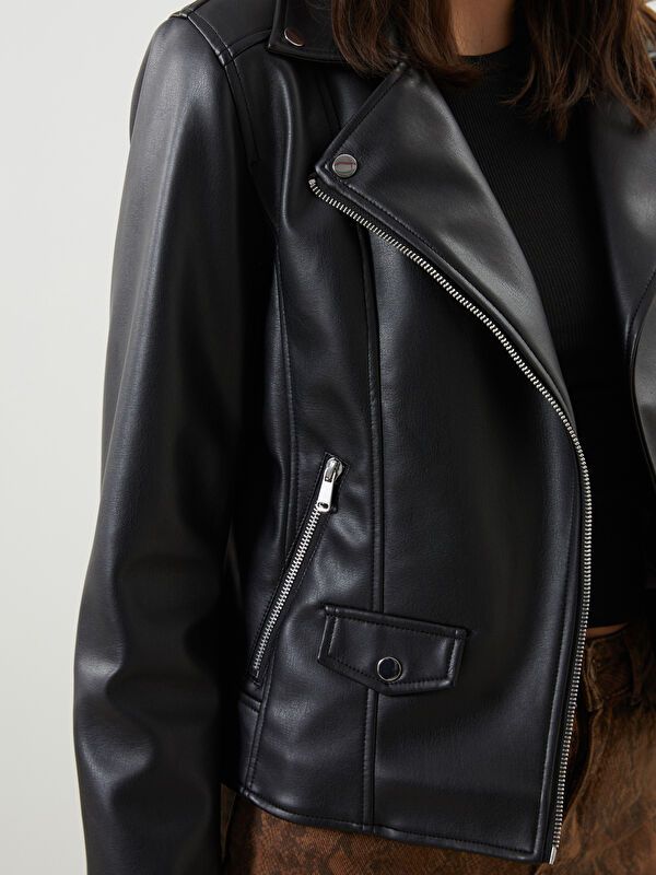 Moudda LC Waikiki - Manteau PU léger Femme Noir - Tunisie 3