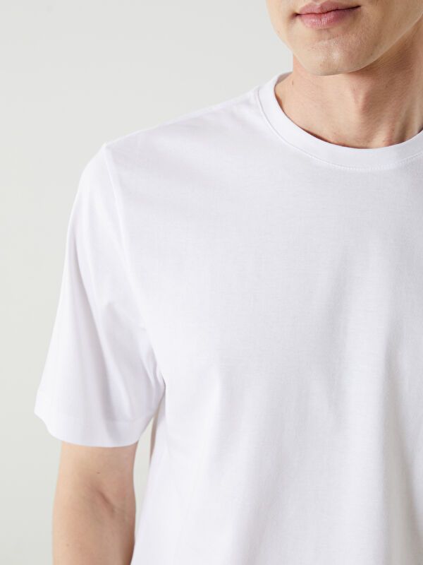 Moudda LC Waikiki - T-shirt jersey col rond manches courtes Homme Buxe blanc - Tunisie 3