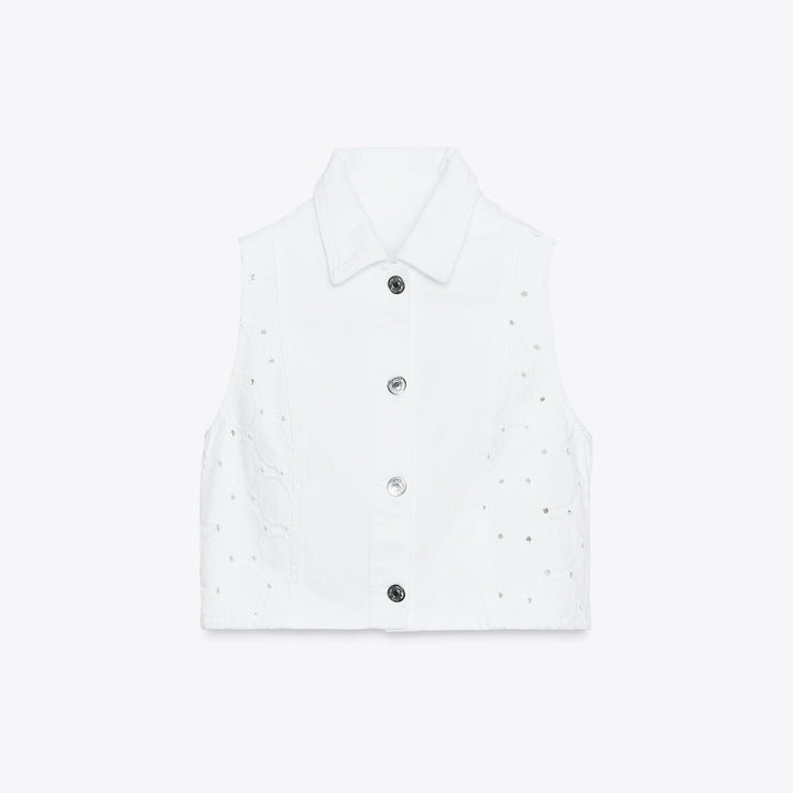 Moudda ZARA - Gilet Denim - Broderie Suisse - Tunisie 1
