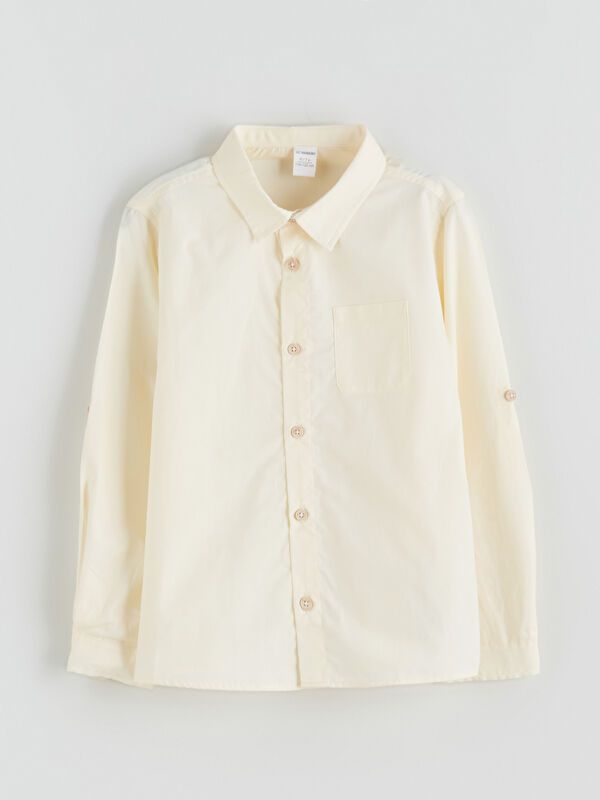 Moudda LC Waikiki - Chemise tissée manches longues Garçon Beige clair - Tunisie 1