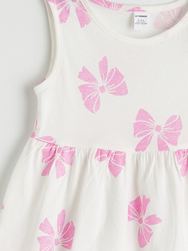 Moudda LC Waikiki - Robe manches courtes en jersey pour Fille couleur Écru imprimé - Tunisie 3
