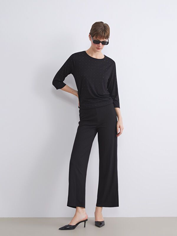 Moudda LC Waikiki - Pantalon jersey Femme Noir - Tunisie 1