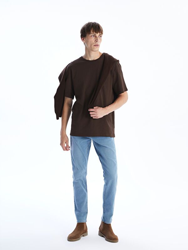 Moudda LC Waikiki - Pantalon jean tissé basique Homme Canne indigo clair - Tunisie 1