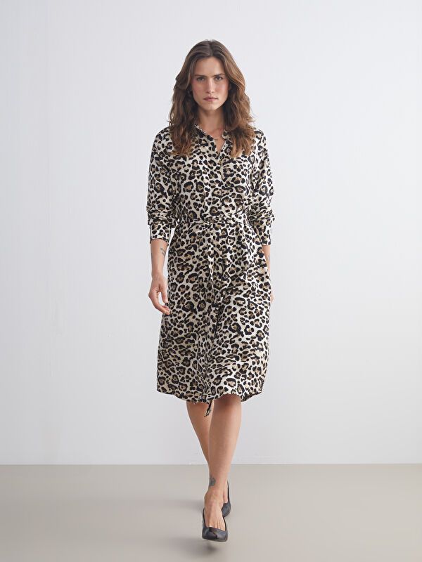 Moudda LC Waikiki - Robe tissée manches longues Femme Imprimé marron - Tunisie 1