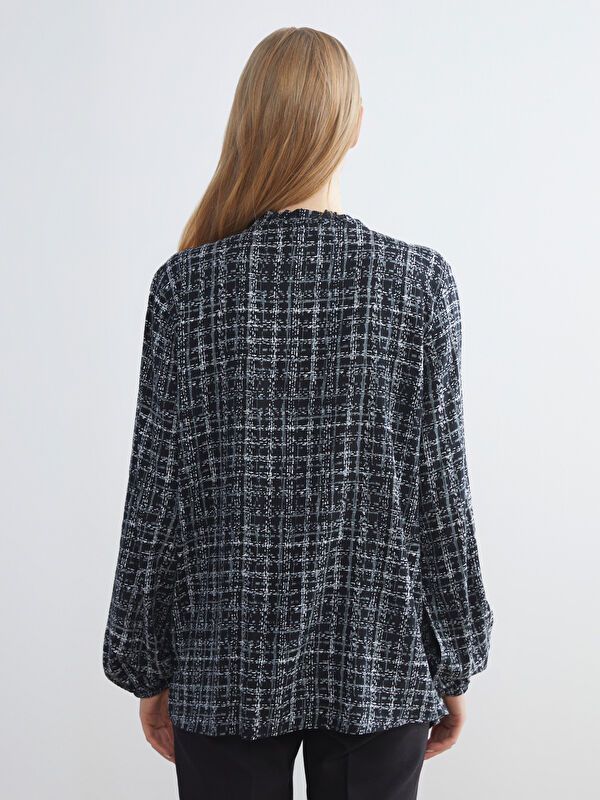 Moudda LC Waikiki - Chemise tissée imprimée manches longues Femme Imprimé en noir - Tunisie 4