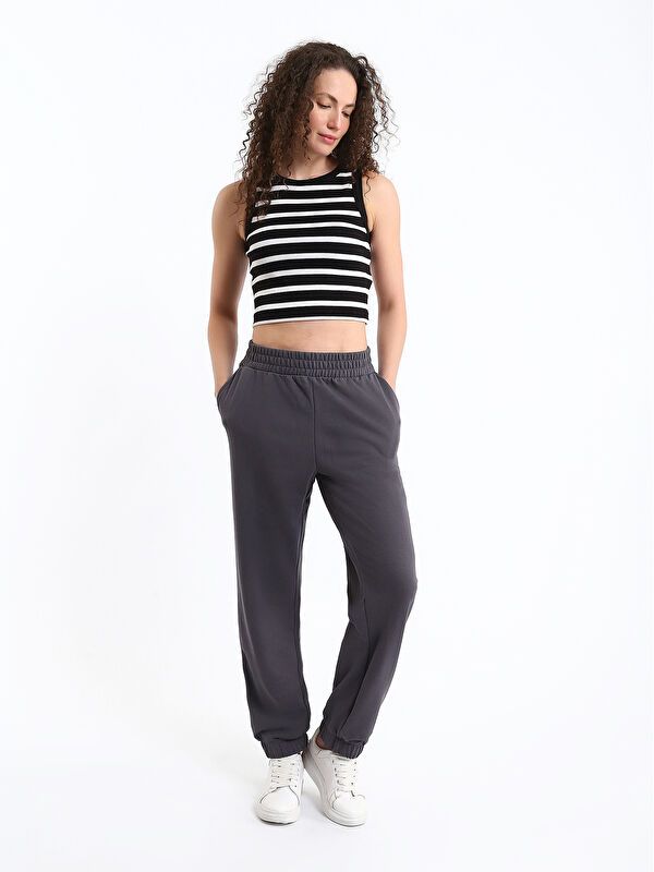Moudda LC Waikiki - Pantalon en jersey Femme Anthracite - Tunisie 1