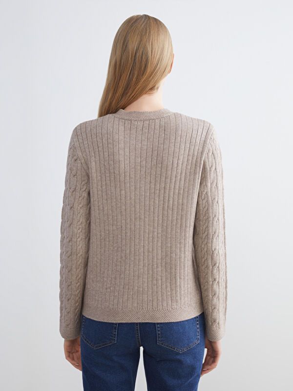 Moudda LC Waikiki - Cardigan tricot épais Femme Beige - Tunisie 4