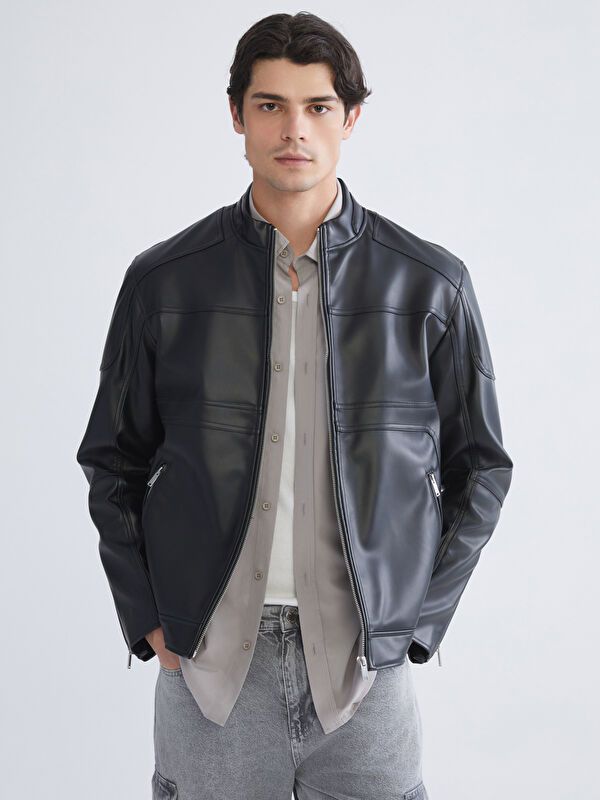 Moudda LC Waikiki - Manteau PU léger Homme Noir - Tunisie 1