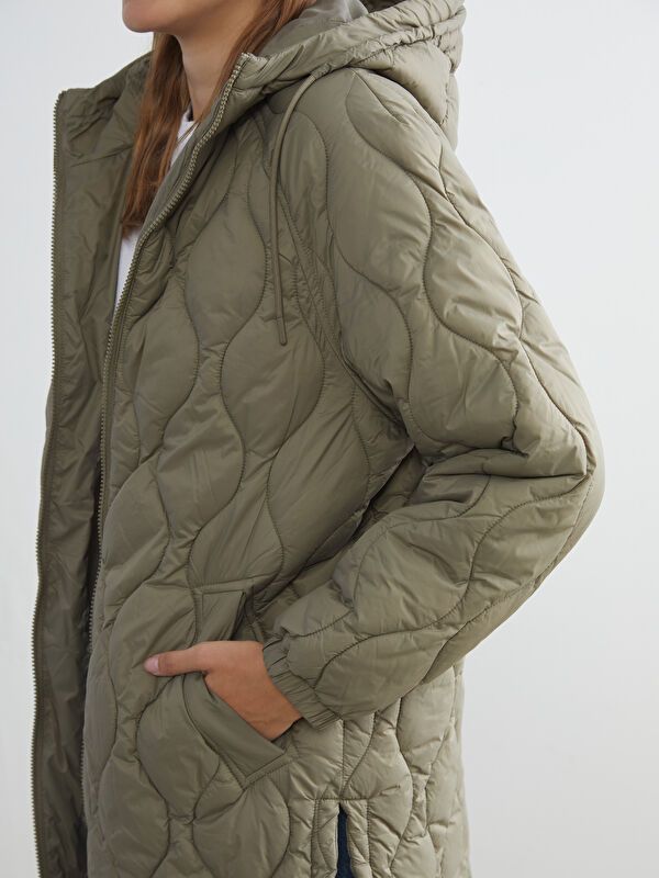 Moudda LC Waikiki - Manteau matelassé léger Femme Kaki - Tunisie 3