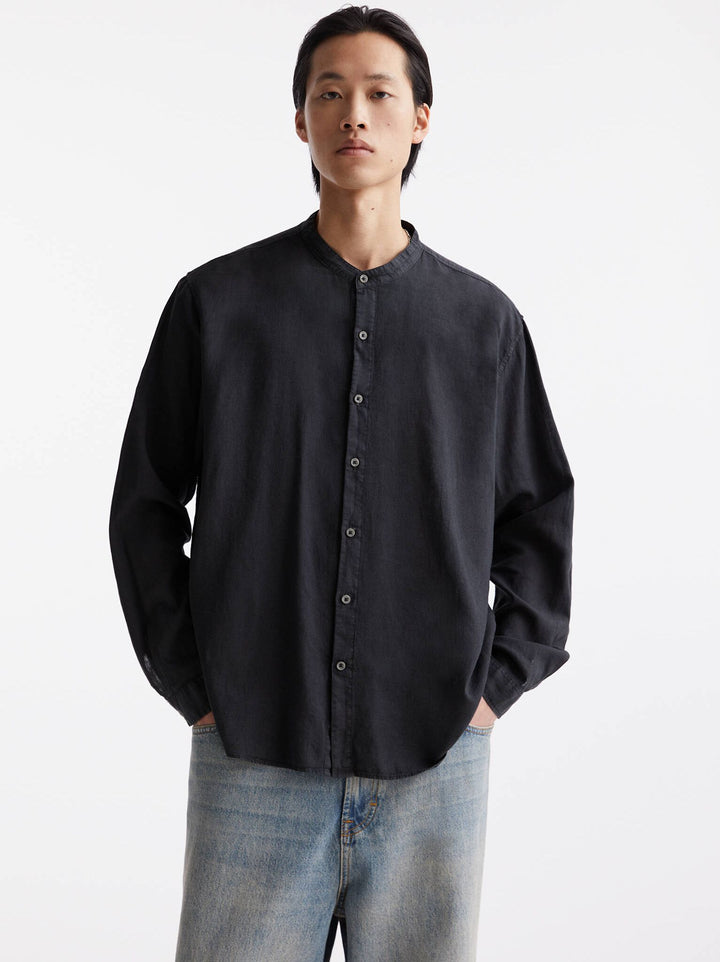 Moudda PULL & BEAR - Chemise Manches Longues Basique Col Mao - Tunisie 5