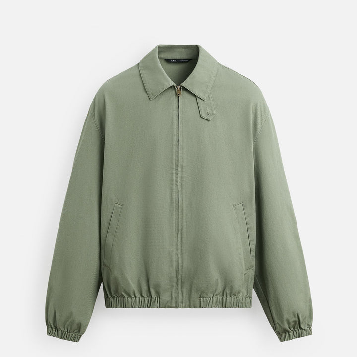 Moudda ZARA - Veste Bomber - Coton (Chambray & Vert) - Tunisie 1