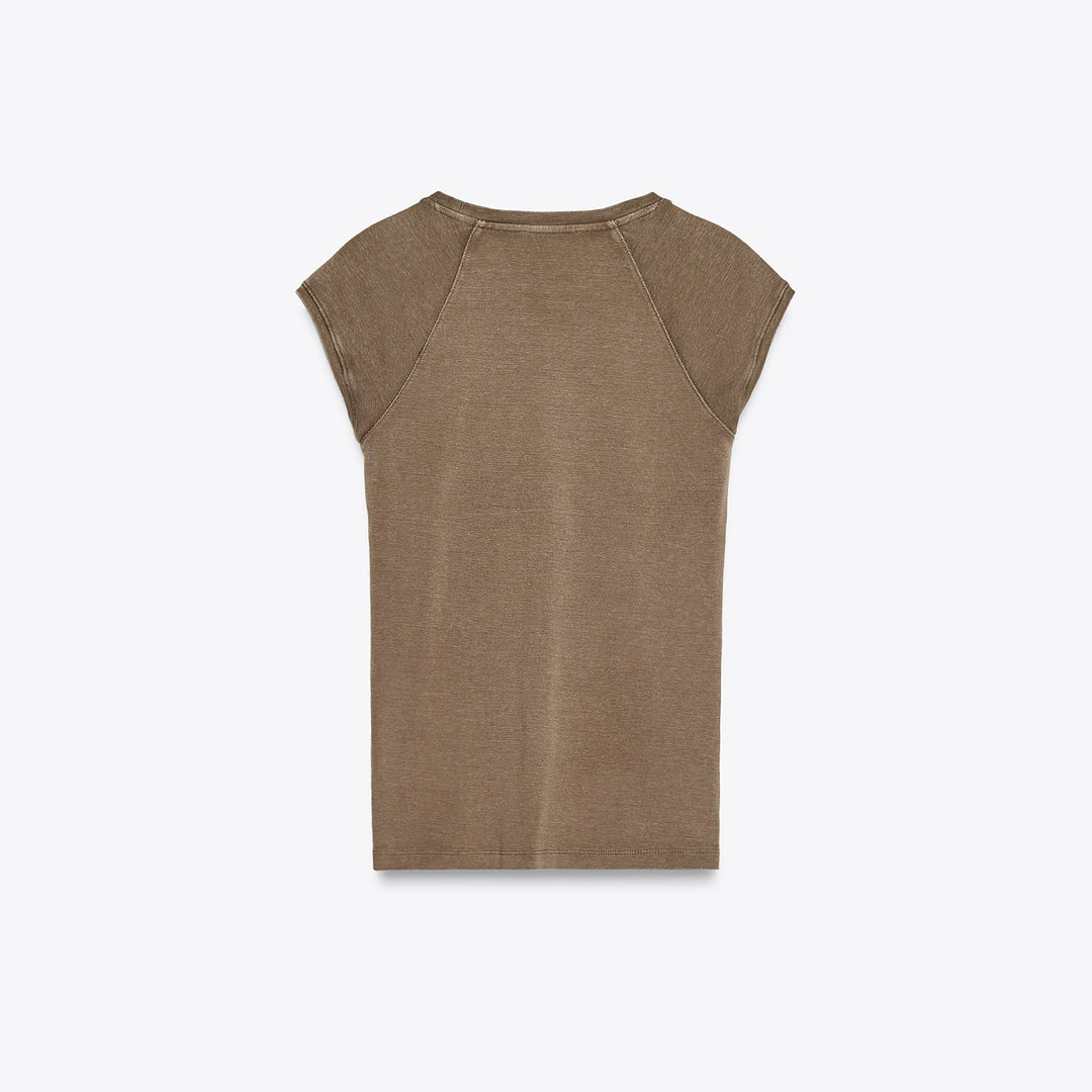 Moudda ZARA - T-Shirt Coton Lavé - Manches Raglan - Tunisie 2