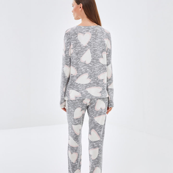 Moudda LC Waikiki - Pyjama en jersey manches longues Femme Mélange gris à - Tunisie 4