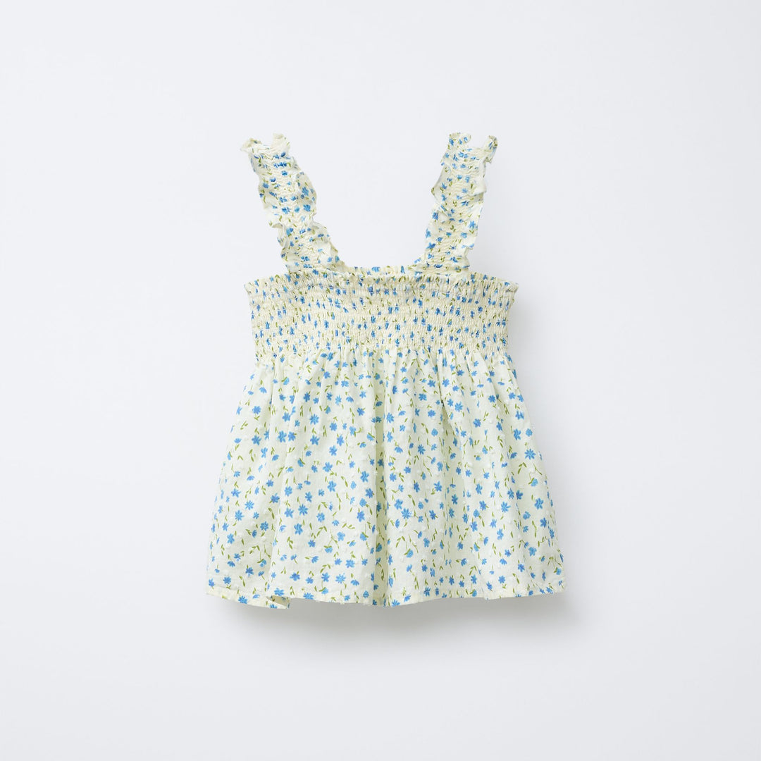 Moudda ZARA - Top Enfant Plumetis - Fleurs Bleues - Tunisie 2