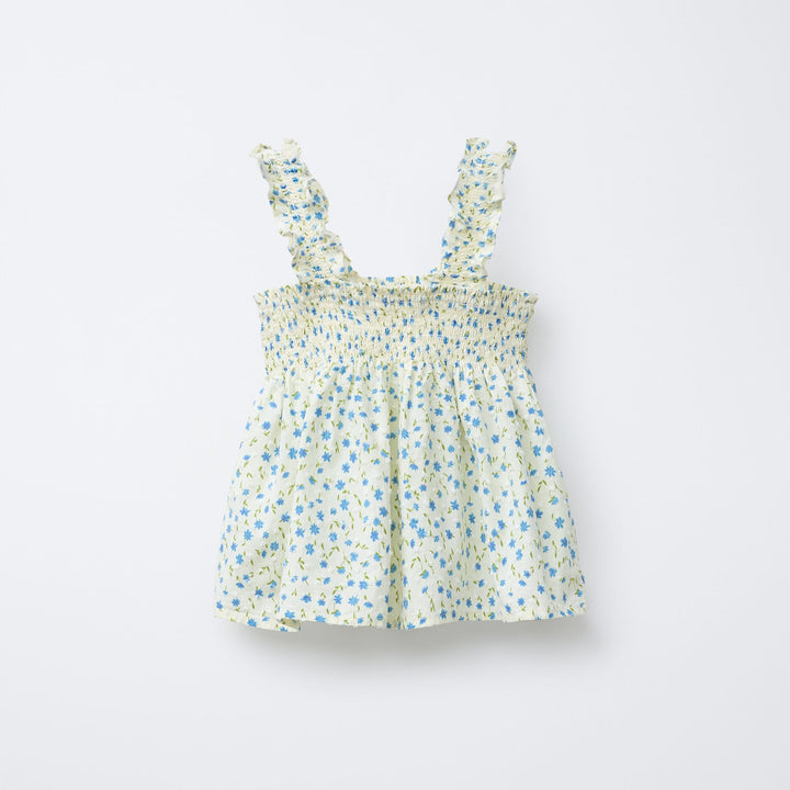 Moudda ZARA - Top Enfant Plumetis - Fleurs Bleues - Tunisie 2