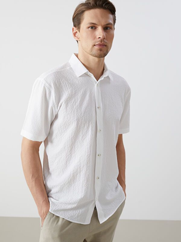 Moudda LC Waikiki - Chemise manches courtes en tissu pour Homme - Tunisie 1