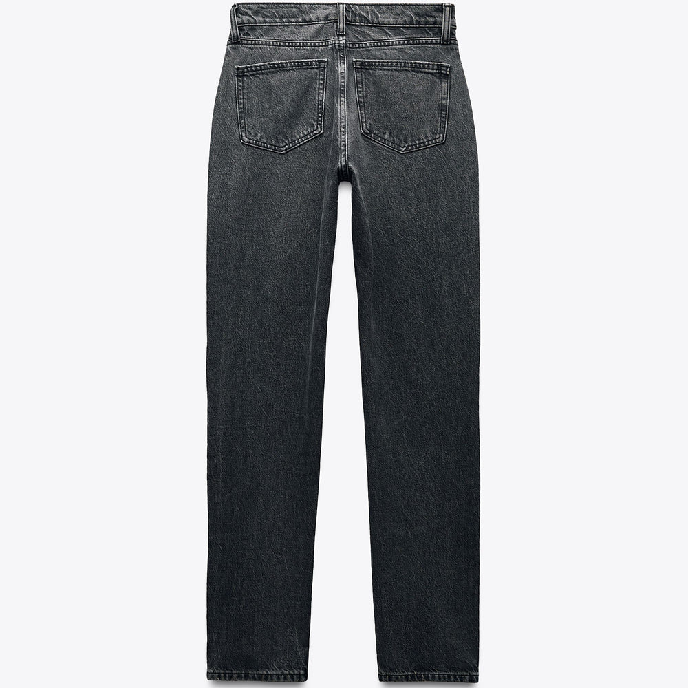 Moudda ZARA - Pantalon Droit - Taille Basse & Noir Lavé - Tunisie 2