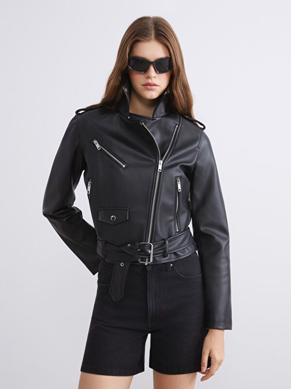 Moudda LC Waikiki - Manteau PU léger Femme Noir - Tunisie 1