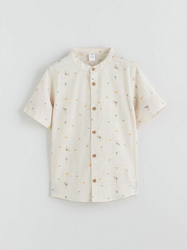 Moudda LC Waikiki - Chemise manches courtes en tissu pour Garçon couleur Écru imprimé - Tunisie 1